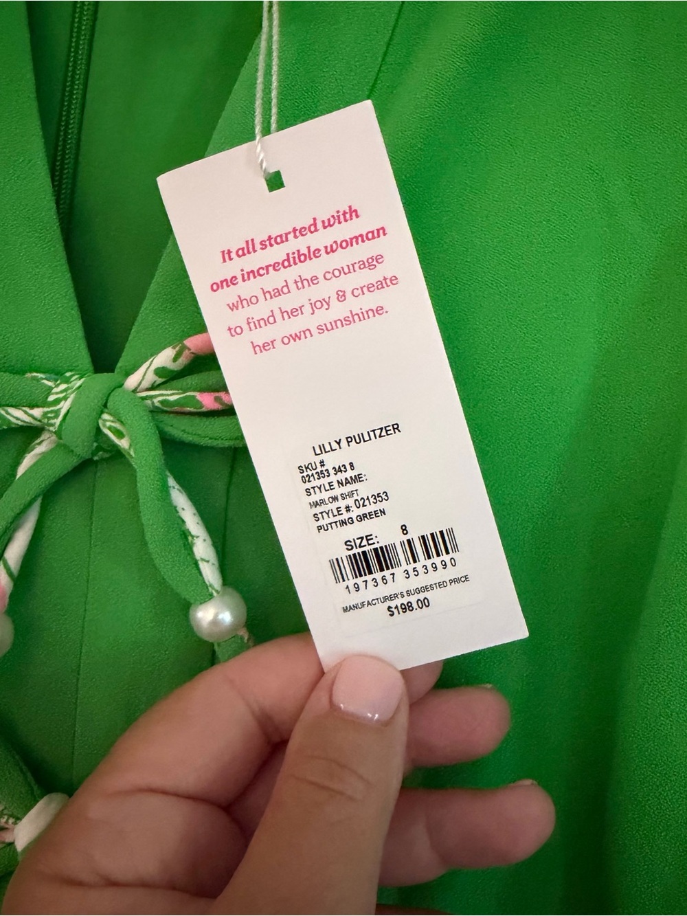 NWT!! Lilly Pulitzer Marlow Shift Dress~Size 8~Putting Green - Picture 2 of 2